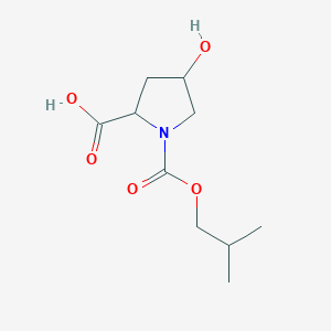 molecular formula C10H17NO5 B8273253 4-Hydroxy-pyrrolidine-1,2-dicarboxylic acid 1-isobutyl ester 