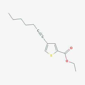 molecular formula C14H18O2S B8273275 Ethyl 4-(hept-1-ynyl)thiophene-2-carboxylate 