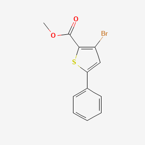 molecular formula C12H9BrO2S B8273306 Methyl 3-bromo-5-phenyl-thiophene-2-carboxylate 