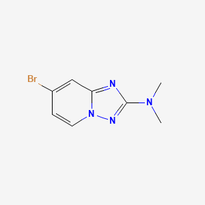 molecular formula C8H9BrN4 B8273307 7-bromo-N,N-dimethyl-[1,2,4]triazolo[1,5-a]pyridin-2-amine 