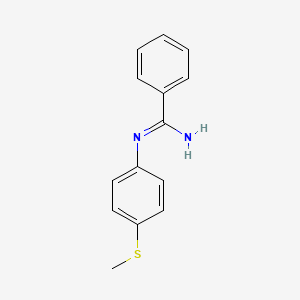 molecular formula C14H14N2S B8273319 N-(4-methylthio-phenyl)benzamidine 