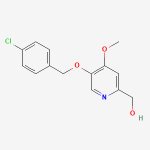 molecular formula C14H14ClNO3 B8273325 [5-(4-Chloro-benzyloxy)-4-methoxy-pyridin-2-yl]-methanol 