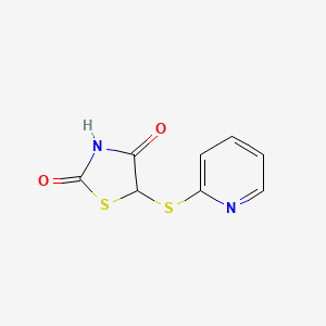 molecular formula C8H6N2O2S2 B8273342 5-(Pyridine-2-sulfanyl)-thiazolidine-2,4-dione 
