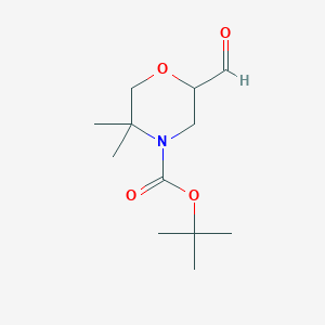 molecular formula C12H21NO4 B8273346 Tert-butyl 2-formyl-5,5-dimethylmorpholine-4-carboxylate 