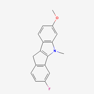 molecular formula C17H14FNO B8273386 3-Fluoro-7-methoxy-5-methyl-5,10-dihydroindeno[1,2-b]indole 
