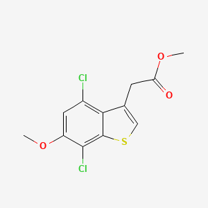 molecular formula C12H10Cl2O3S B8273405 Methyl(4,7-dichloro-6-methoxy-1-benzothiophen-3-yl)acetate 