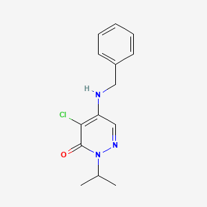 molecular formula C14H16ClN3O B8273425 4-Chloro-5-(benzylamino)-2-i-propyl-3(2H)pyridazinone 
