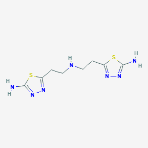 molecular formula C8H13N7S2 B8273433 5-(2-((2-(5-Amino-1,3,4-thiadiazol-2-yl)ethyl)amino)ethyl)-1,3,4-thiadiazol-2-amine 