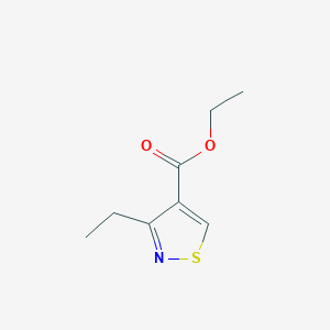 molecular formula C8H11NO2S B8273497 Ethyl 3-ethyl-4-isothiazolecarboxylate 