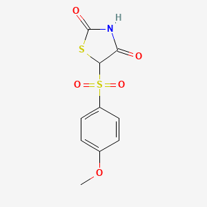 molecular formula C10H9NO5S2 B8273505 5-(4-Methoxyphenylsulfonyl)-thiazolidine-2,4-dione 