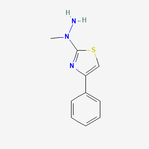 molecular formula C10H11N3S B8273535 1-Methyl-1-(4-phenylthiazol-2-yl)hydrazine 