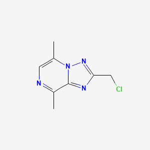 molecular formula C8H9ClN4 B8273542 2-(Chloromethyl)-5,8-dimethyl-[1,2,4]triazolo[1,5-a]pyrazine 