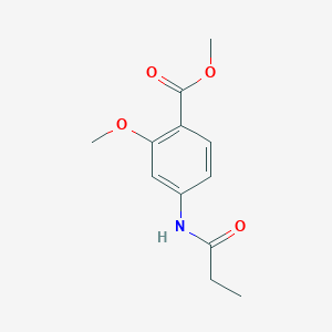 molecular formula C12H15NO4 B8273567 Methyl 2-methoxy-4-propanoylaminobenzoate 