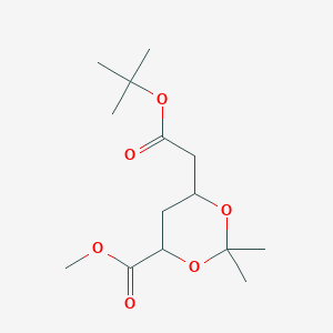 molecular formula C14H24O6 B8273588 2-Methoxycarbonyl-4-tert.-butoxycarbonylmethyl-6,6-dimethyl-1,5-dioxane 