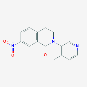 molecular formula C15H13N3O3 B8273646 2-(4-Methyl-pyridin-3-yl)-7-nitro-3,4-dihydro-2H-isoquinolin-1-one 