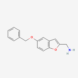 molecular formula C16H15NO2 B8273658 C-(5-benzyloxy-benzofuran-2-yl)-methylamine 