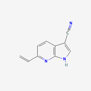 molecular formula C10H7N3 B8273705 6-vinyl-1H-pyrrolo[2,3-b]pyridine-3-carbonitrile 