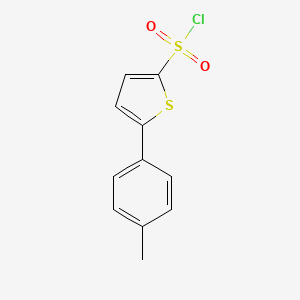 molecular formula C11H9ClO2S2 B8273738 2-Chlorosulfonyl-5-(4-methylphenyl)thiophene 