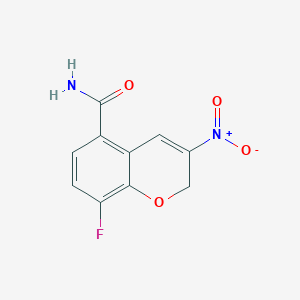 molecular formula C10H7FN2O4 B8273781 8-fluoro-3-nitro-2H-chromene-5-carboxylic acid amide 