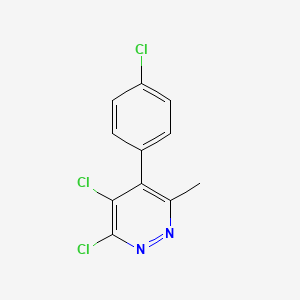 molecular formula C11H7Cl3N2 B8273789 5-(4-Chloro-phenyl)-3,4-dichloro-6-methylpyridazine 