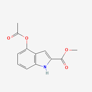 molecular formula C12H11NO4 B8273794 Methyl 4-acetoxyindole-2-carboxylate 