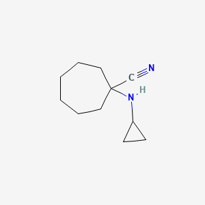 molecular formula C11H18N2 B8273798 1-Cyclopropylamino-cycloheptanecarbonitrile CAS No. 1021392-85-7