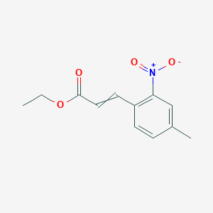 molecular formula C12H13NO4 B8273899 3-(4-Methyl-2-nitro-phenyl)-acrylic acid ethyl ester 
