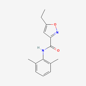 molecular formula C14H16N2O2 B8273910 3-Isoxazolecarboxamide, N-(2,6-dimethylphenyl)-5-ethyl- CAS No. 130402-92-5