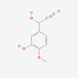 molecular formula C10H10O3 B8273938 3-Hydroxy-3-(3-hydroxy-4-methoxyphenyl)-1-propyne 