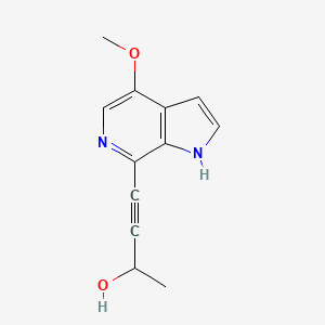 molecular formula C12H12N2O2 B8273953 3-Butyn-2-ol,4-(4-methoxy-1h-pyrrolo[2,3-c]pyridin-7-yl)- 