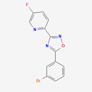 molecular formula C13H7BrFN3O B8273975 3-(5-Fluoro-pyrid-2-yl)-5-(3-bromophenyl)-1,2,4-oxadiazole 
