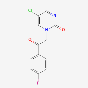 molecular formula C12H8ClFN2O2 B8274009 5-Chloro-1-(4-fluorophenacyl)pyrimidin-2-one 