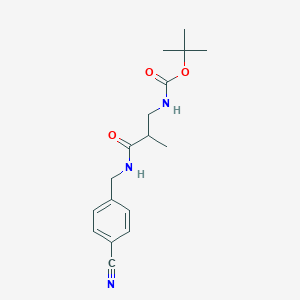 molecular formula C17H23N3O3 B8274011 Tert-butyl (3-((4-cyanobenzyl)amino)-2-methyl-3-oxopropyl)carbamate 