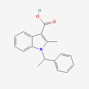 molecular formula C18H17NO2 B8274041 2-Methyl-1-(1-phenylethyl)-1H-indole-3-carboxylic acid 