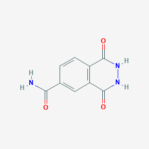 molecular formula C9H7N3O3 B8274126 6-Carbamoyl-2,3-dihydro-1,4-phthalazinedione 