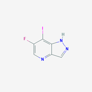 molecular formula C6H3FIN3 B8274155 6-fluoro-7-iodo-1H-pyrazolo[4,3-b]pyridine 