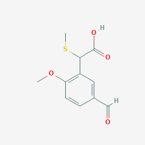 2-Methylthio-2-(5-formyl-2-methoxyphenyl)acetic acid