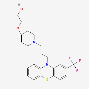 molecular formula C24H29F3N2O2S B8274193 2-Trifluoromethyl-10-[3-(4-{2-hydroxyethoxy}-4-methyl-piperidino)-propyl]-phenothiazine 