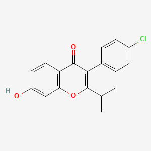 molecular formula C18H15ClO3 B8274356 3-(4-Chlorophenyl)-7-hydroxy-2-isopropyl-chromen-4-one 
