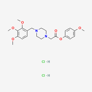 molecular formula C23H32Cl2N2O6 B8274366 1-Piperazineacetic acid, 4-((2,3,4-trimethoxyphenyl)methyl)-, 4-methoxyphenyl ester, dihydrochloride CAS No. 113594-65-3