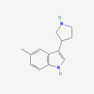 molecular formula C13H16N2 B8274417 5-methyl-3-(pyrrolidin-3-yl)-1H-indole 