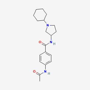 molecular formula C19H27N3O2 B8274449 N-(1-Cyclohexyl-3-pyrrolidinyl)-4-acetamidobenzamide 