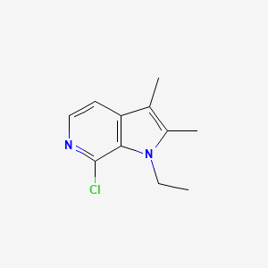 molecular formula C11H13ClN2 B8274523 7-chloro-1-ethyl-2,3-dimethyl-1H-pyrrolo[2,3-c]pyridine CAS No. 874014-28-5