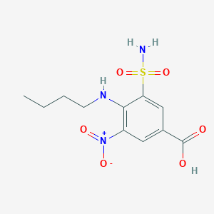 molecular formula C11H15N3O6S B8274535 4-Butylamino-3-nitro-5-sulphamyl-benzoic acid 