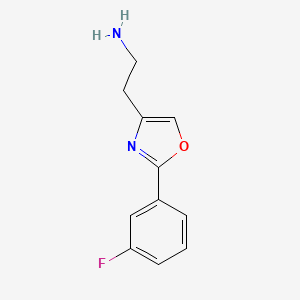 molecular formula C11H11FN2O B8274550 2-(2-(3-Fluorophenyl)oxazol-4-yl)ethanamine 