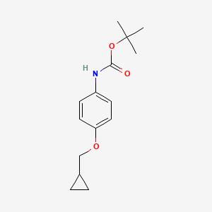 molecular formula C15H21NO3 B8274557 tert-Butyl [4-(cyclopropylmethoxy)phenyl]carbamate 