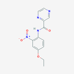 molecular formula C13H12N4O4 B8274567 N-(4-Ethoxy-2-nitrophenyl)-2-pyrazinecarboxamide 