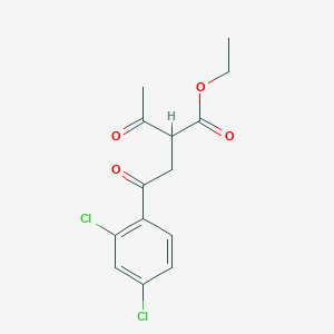 molecular formula C14H14Cl2O4 B8274597 Ethyl 2-acetyl-4-(2,4-dichlorophenyl)-4-oxobutanoate 