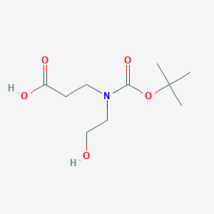 molecular formula C10H19NO5 B8274617 3-[(Tert-butoxycarbonyl)(2-hydroxyethyl)amino]propanoic acid 