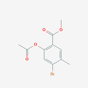 molecular formula C11H11BrO4 B8274627 Methyl 2-(acetyloxy)-4-bromo-5-methylbenzoate 
